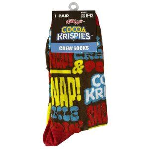 Cocoa Krispies Crew Socks Adult 6-13 Funny Cereal Breakfast Gift